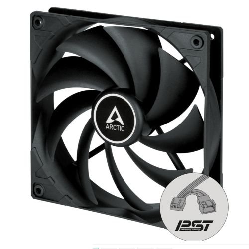 Arctic F14 14cm PWM PST CO Case Fan for Continuous Operation, Black, Dual Ball Bearing, 200-1350 RPM