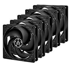 Arctic P12 12cm Pressure Optimised PWM PST Case Fans (5 Pack), Black, Fluid Dynamic, Value Pack