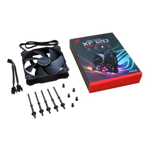 Asus ROG STRIX XF120 12cm PWM Case/Radiator Fan, Whisper-quiet, MagLev Bearing, Polychromatic ROG Logo, 1800 RPM, 5 Year Warranty