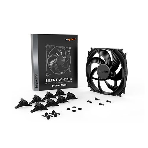 Be Quiet! (BL096) Silent Wings 4 14cm PWM Case Fan, Black, Up to 1100 RPM, Fluid Dynamic Bearing