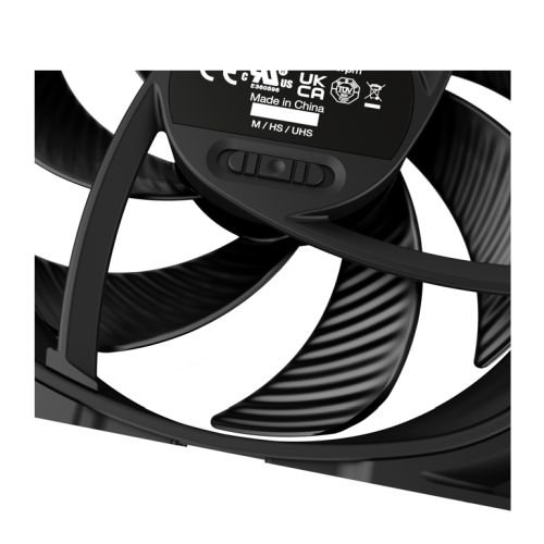 Be Quiet! (BL098) Silent Wings Pro 4 12cm PWM Case Fan, Black, Up to 3000 RPM, 3x Speed Switch, Fluid Dynamic Bearing