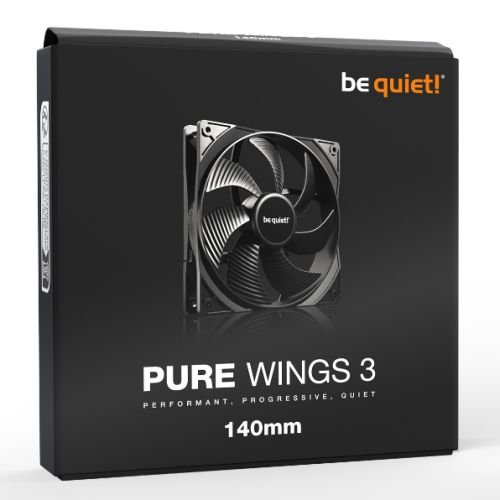 Be Quiet! BL107 Pure Wings 3 14cm Case Fan, Rifle Bearing, Black, 1200 RPM, Ultra Quiet