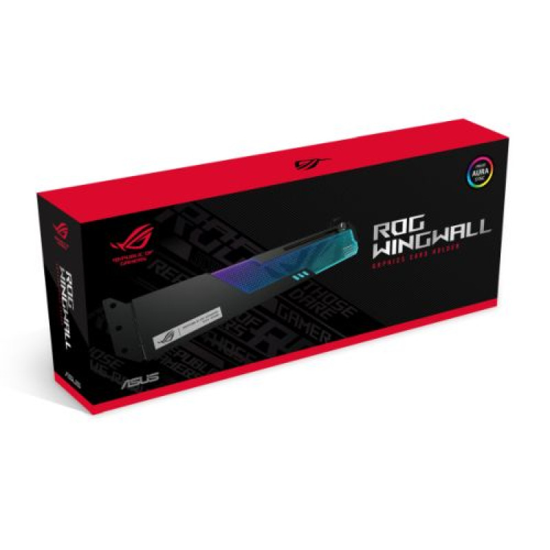 Asus ROG Wingwall Graphics Card Holder, Easily Adjustable, RGB Lighting,  Aluminium Structure, Acrylic Plate, Universal GPU