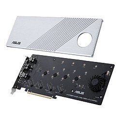 Asus Hyper M.2 x16 Gen 4 Card (PCIe 4.0/3.0), Supports four NVMe M.2 Devices & PCIe 4.0 NVMe RAID and Intel RAID-on-CPU