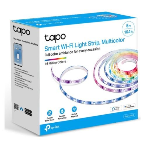 TP-LINK (TAPO L920-5) Smart Wi-Fi Light Strip, Multicolour, Custom Colour Zones, App/Voice Control, Schedule & Timer, 5 Metres (Cuttable)