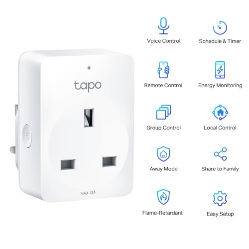 TP-LINK (TAPO P110) Mini Smart Wi-Fi Socket, Remote Access, Scheduling, Away Mode, Voice Control, Energy Monitoring