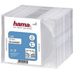 Hama CD/DVD/Blu-Ray Slim Jewel Cases x25, Transparent