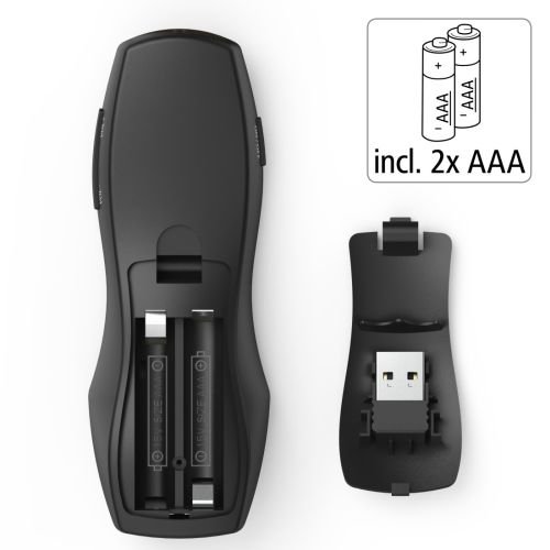 Hama X-Pointer 6-in-1 Wireless Laser Presenter, Laser Pointer, Air Mouse, Full/Black Screen, Volume, PowerPoint, Digital Ink, 15m Range