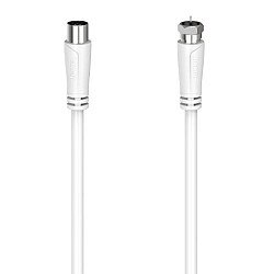 Hama Satellite Connection Cable, F-Plug to Coax Female, 90dB, 3 Metre, White