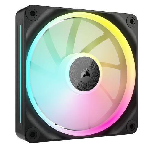 Corsair iCUE LINK LX120 12cm PWM RGB Case Fans (3-Pack), 18 RGB LEDs, Magnetic Dome Bearing, 2400 RPM, iCUE LINK Hub Included, Black