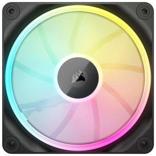 Corsair iCUE LINK LX120 12cm PWM RGB Case Fans (3-Pack), 18 RGB LEDs, Magnetic Dome Bearing, 2400 RPM, iCUE LINK Hub Included, Black