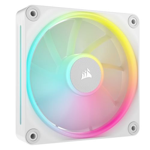 Corsair iCUE LINK LX120 12cm PWM RGB Case Fans (3-Pack), 18 RGB LEDs, Magnetic Dome Bearing, 2400 RPM, iCUE LINK Hub Included, White