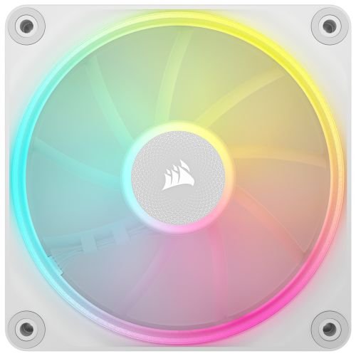 Corsair iCUE LINK LX120 12cm PWM RGB Case Fans (3-Pack), 18 RGB LEDs, Magnetic Dome Bearing, 2400 RPM, iCUE LINK Hub Included, White