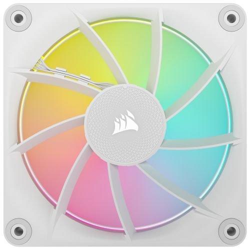 Corsair iCUE LINK LX120 12cm PWM RGB Case Fans (3-Pack), 18 RGB LEDs, Magnetic Dome Bearing, 2400 RPM, iCUE LINK Hub Included, White