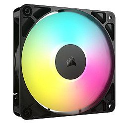 Corsair RS120 ARGB PWM 12cm Case Fan, Magnetic Dome Bearing, Daisy-Chain 4-Pin, 2100 RPM, AirGuide Tech, Black