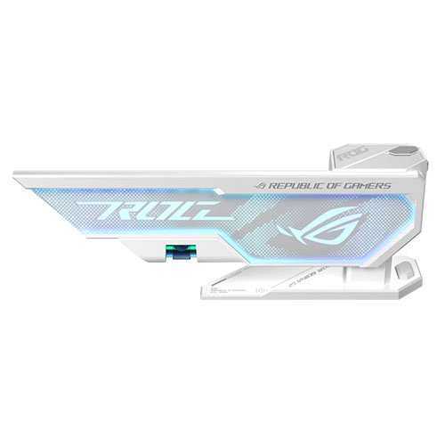 Asus ROG Herculx Graphics Card Holder, 3D ARGB Lightning, Stand Design, Supports Height of 72-128mm, Magnetic Spirit Level, White