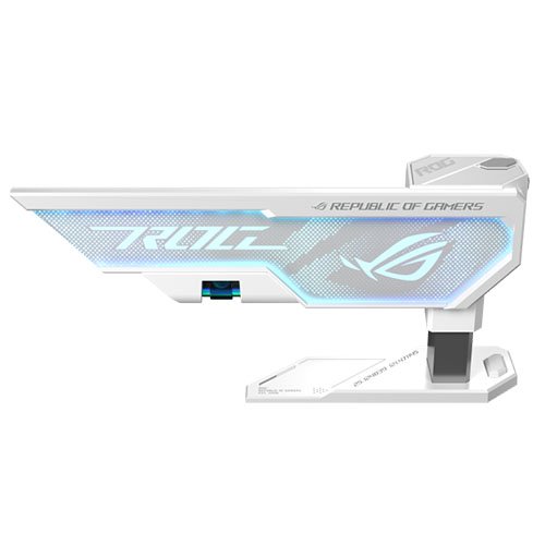 Asus ROG Herculx Graphics Card Holder, 3D ARGB Lightning, Stand Design, Supports Height of 72-128mm, Magnetic Spirit Level, White