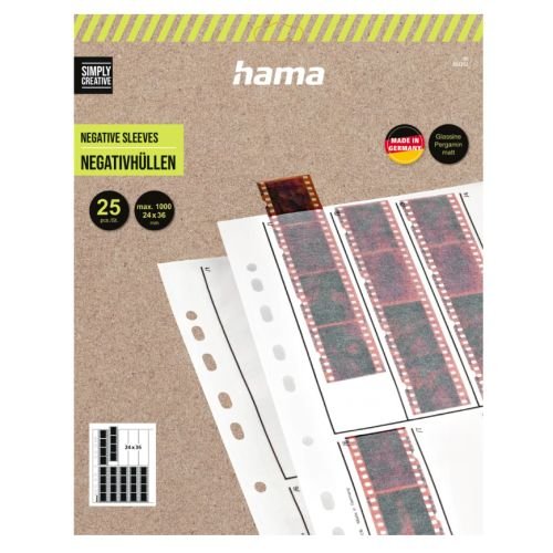 Hama Negative Sleeves, Glassine, 10 Strips of 4 Negatives, 24x36 mm, 25 pcs