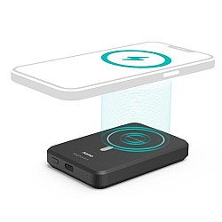 Hama MagPower5 5000mAh Wireless Charging Powerbank for Apple MagSafe Compatible Devices, Fast Charge