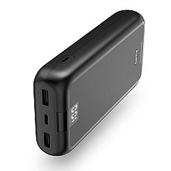 Hama Performance 20 20000mAh Fast Charge Powerbank, 2x USB-A, USB-C, LED Capacity Indicator, Grey