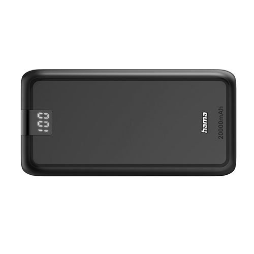 Hama Performance 20 20000mAh Fast Charge Powerbank, 2x USB-A, USB-C, LED Capacity Indicator, Grey