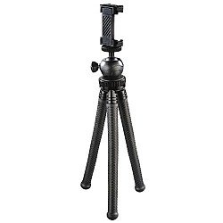 Hama (FlexPro) 3-in-1 Camera/Phone/GoPro Compact Tripod, Ball Head, 360° Bendable Legs, 27cm Max Height