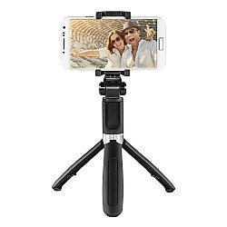 Hama (Funstand 57) Compact Selfie Stick/Tripod, Bluetooth Remote Shutter, 57cm Max Length, Phone Clamp