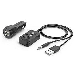 Hama Bluetooth Hands-Free Receiver for Cars, 3.5mm Jack for AUX-In, 12V Charger, 2x USB-A, 1m Cable