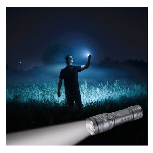 Hama Ultra Pro 1000 Lumen LED Torch, 200m Range, Adjustable Beam Focus, Shockproof, Aluminium, Black