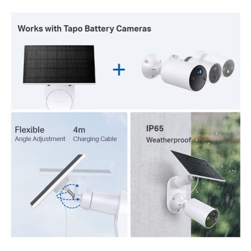 TP-LINK (TAPO A201) 2.5W Solar Panel for TAPO Battery Cameras, IP65, 4m Charging Cable