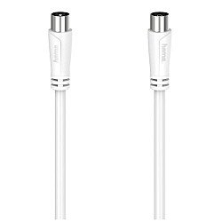 Hama Antenna Cable, Coax Male to Coax Female, 90dB, 15 Metre, White