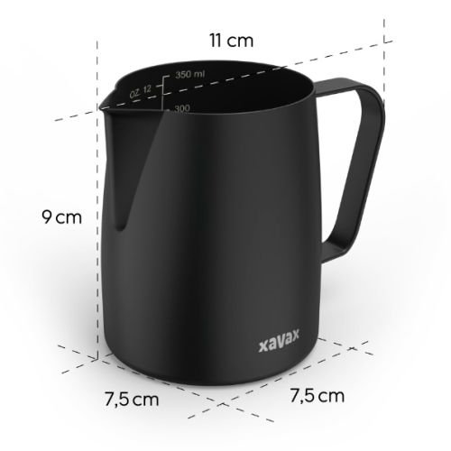 Hama Xavax 350ml Stainless Steel Barista Milk Jug, Milk Froth Jug