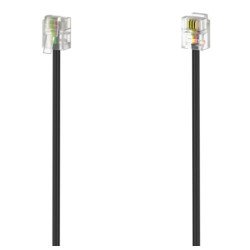 Hama RJ11 (6p4c) Modular Cable, Male to Male, 6 Metres, Black