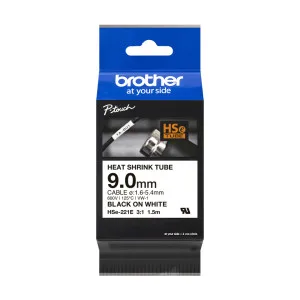 Brother HSE-221E 9.0mm Black on White Heat S