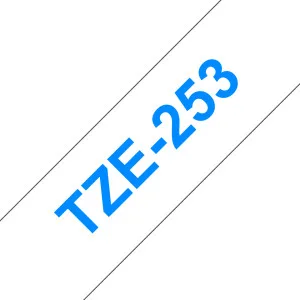 Brother 24mm Gloss Blue on White Tape Brother 24mm Gloss Blue on White Tape