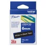 Brother 6mm Gloss White on Black Tape Brother 6mm Gloss White on Black Tape