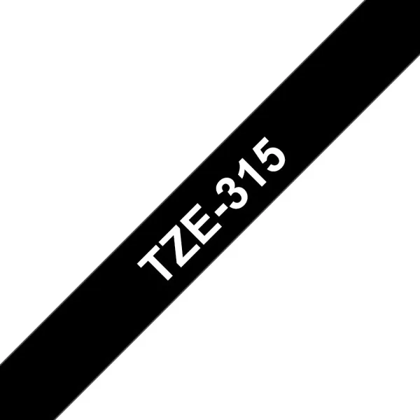Brother 6mm Gloss White on Black Tape Brother 6mm Gloss White on Black Tape
