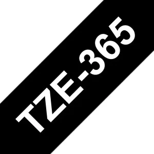 Brother TZE-365 Gloss White on Black