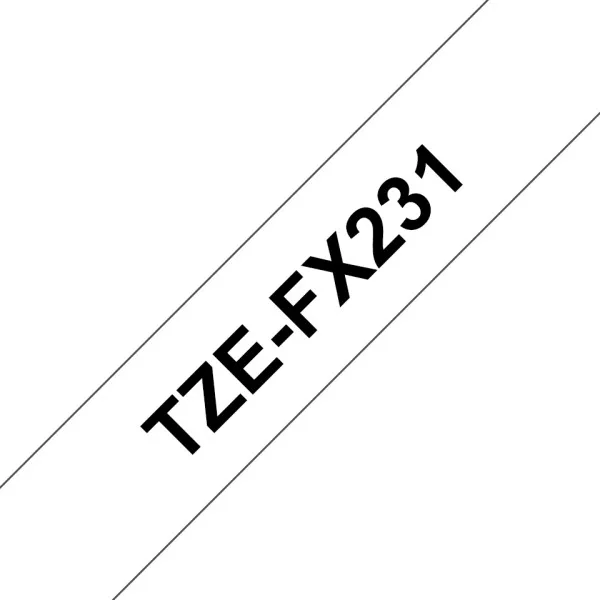 Brother TZEFX-231 Black on White Flexi Tape