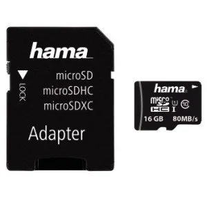 Hama Microsdhc 16GB Class 10 80MB/S Adapt
