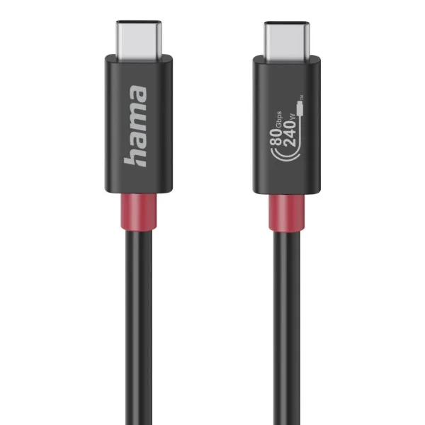 Hama USB-C Cable GEN4 240W 1m Black Hama USB-C Cable GEN4 240W 1m Black