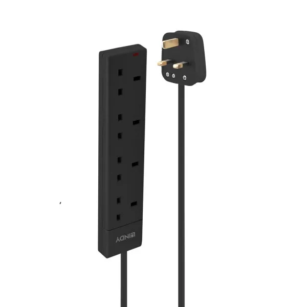 Lindy 2MMAINS4WAYGANGSOCKETBLACK Lindy 2MMAINS4WAYGANGSOCKETBLACK