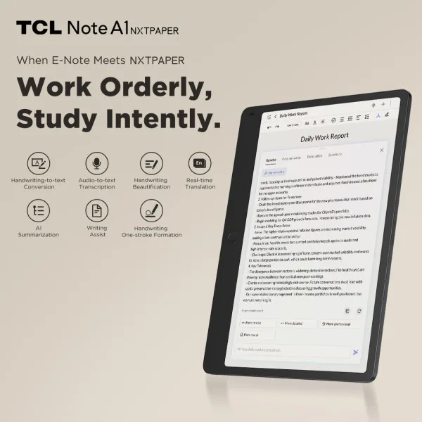 TCL Note A1 Nxtpaper Gray